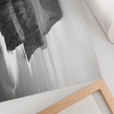 Poster kunstdruck Eine friedliche Landschaft mit Wasserfall und Bergen