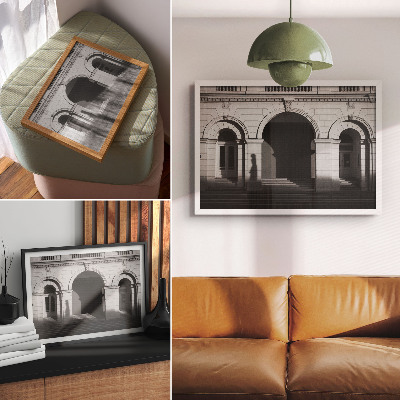 Poster Elegante Architektur, klassische Bögen, Schatten