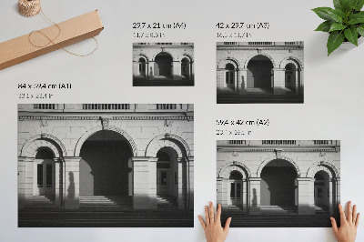 Poster Elegante Architektur, klassische Bögen, Schatten