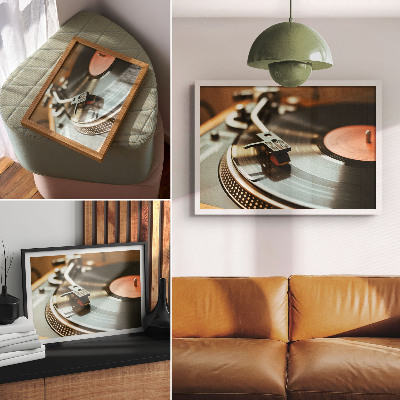 Poster kunstdruck Nostalgische Vintage-Musikatmosphäre Grammophon