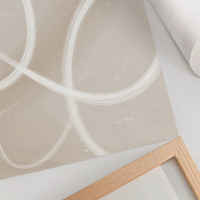 Poster kunstdruck Subtile beige Wellen und zarte Linien