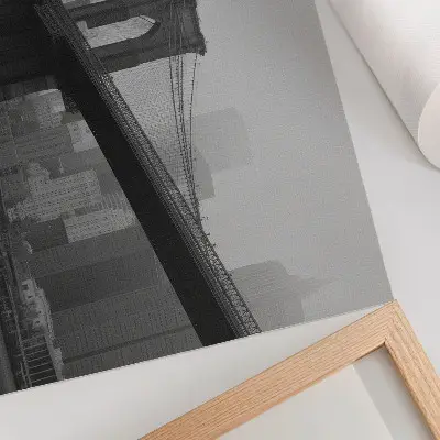 Kunstdruck Poster Die Brücke und die Stadt in Grautönen für Frieden und Eleganz