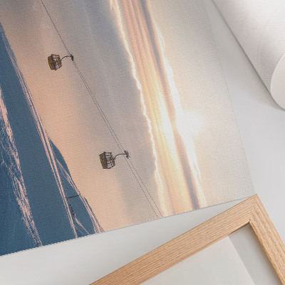 Kunstdruck poster Winterlandschaft mit Seilbahn
