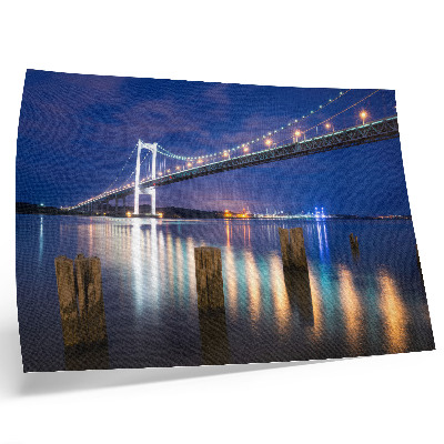 Kunstdruck poster Nachtlicht der Brücke, harmonische Wasserspiegelung, harmonisches Zusammenspiel von Brückenlicht und harmonischer Harmonie