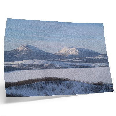 Poster kunstdruck Verschneite Berge, Winterlandschaft, klarer Himmel
