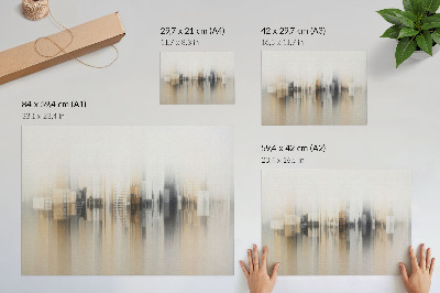 Kunstdruck poster Moderne Stadtarchitektur im Nebel
