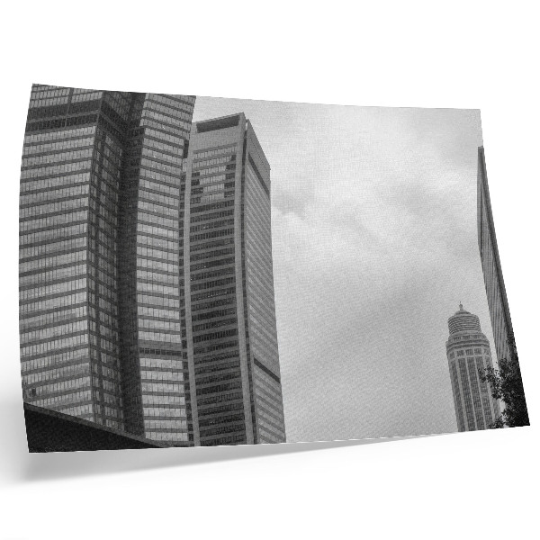 Kunstdruck poster Monochromatische moderne Stadtwolkenkratzer