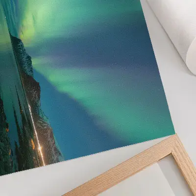 Kunstdruck Nordlichter über dem Meer mit magischer Atmosphäre
