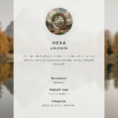 Kunstdruck Poster mit Motiv Holzhütte in einer Heidelandschaft am ruhigen Wasser
