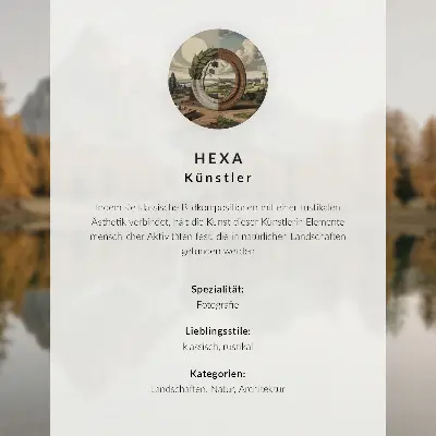 Kunstdruck Poster mit Motiv Holzhütte in einer Heidelandschaft am ruhigen Wasser