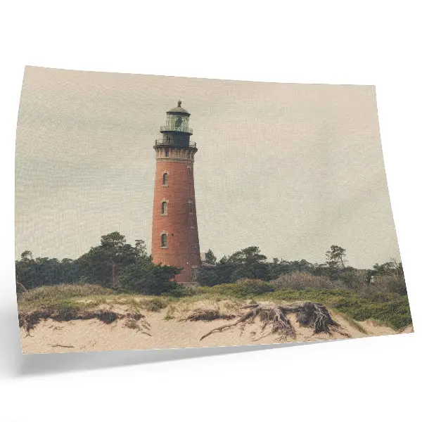 Leuchtturm und Sandbäume im Einklang mit der Natur Kunstdruck Poster