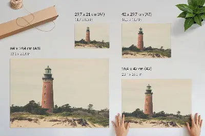 Leuchtturm und Sandbäume im Einklang mit der Natur Kunstdruck Poster