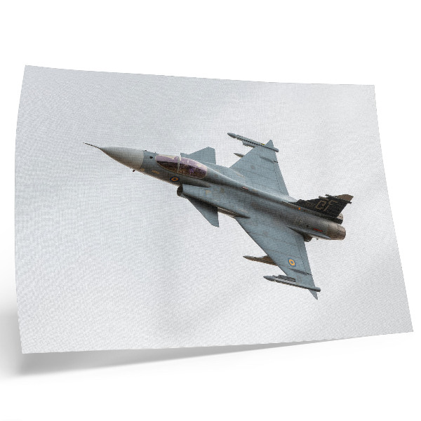 Kunstdruck poster Ein moderner Kampfjet im Flug gegen den Himmel
