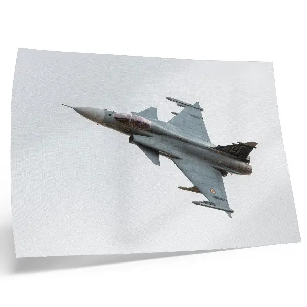 Kunstdruck moderner Kampfjet im Flug am Himmel