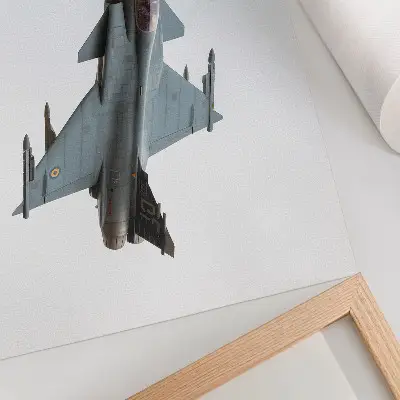 Kunstdruck moderner Kampfjet im Flug am Himmel