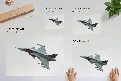 Kunstdruck moderner Kampfjet im Flug am Himmel