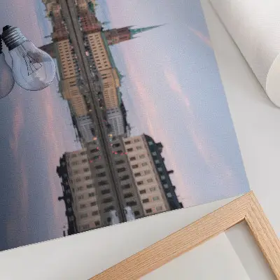 Kunstdruck Spiegelungen von Gebäuden in Pastelltönen als hochwertiges Poster