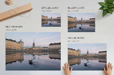 Kunstdruck Spiegelungen von Gebäuden in Pastelltönen als hochwertiges Poster