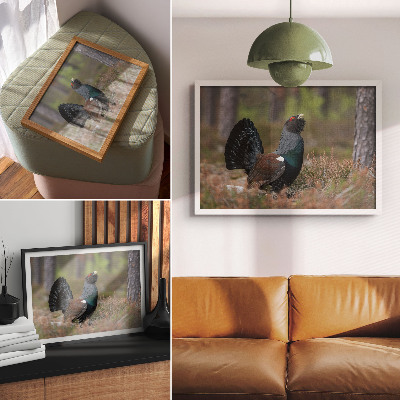 Poster kunstdruck Vogelfarben, Wald, Natur, friedliche Atmosphäre