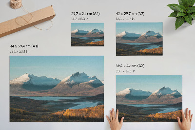 Kunstdruck poster Malerische Berge und farbenprächtiger Herbst