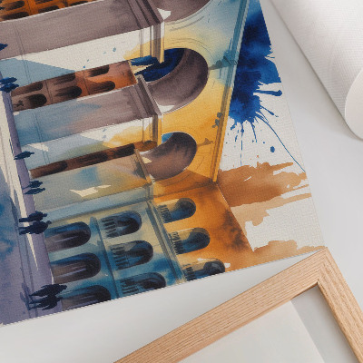 Poster kunstdruck Stadtarchitektur, Aquarellflecken, elegante Bögen