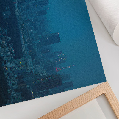 Poster Metropole bei Nacht, Lichter der modernen Wolkenkratzer