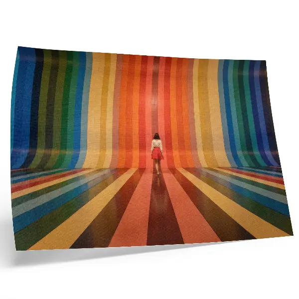 Kunstdruck Poster Farbige Streifenfiguren im Inspirationsraum