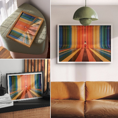 Kunstdruck poster Farbige Streifenfiguren Inspirationsraum
