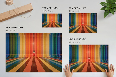 Kunstdruck poster Farbige Streifenfiguren Inspirationsraum