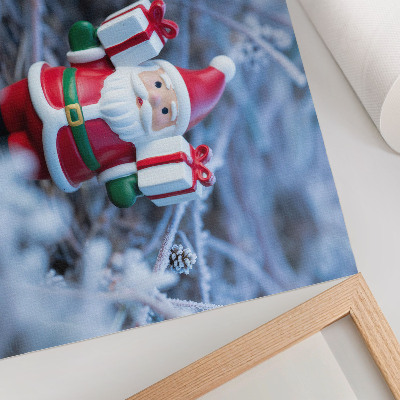 Poster Weihnachtsmann mit Geschenken in winterlicher Umgebung