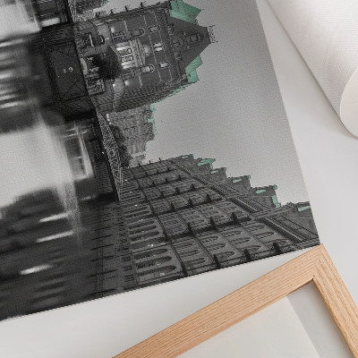 Poster kunstdruck Kanal mit Industriegebäuden, Spiegelungen im Wasser