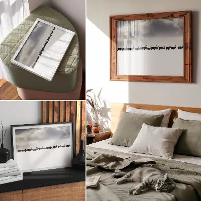 Kunstdruck Rentiere im Schnee mit dem Motiv Stille und Weite