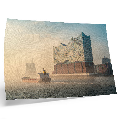 Kunstdruck poster Moderne Architektur mit Wasserweg