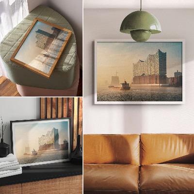 Kunstdruck poster Moderne Architektur mit Wasserweg