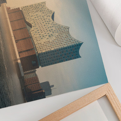 Kunstdruck poster Moderne Architektur mit Wasserweg