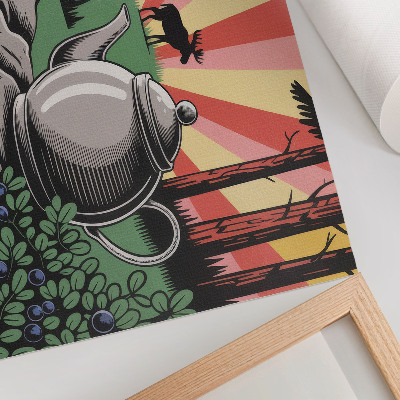 Poster Eine dynamische Waldszene voller Details