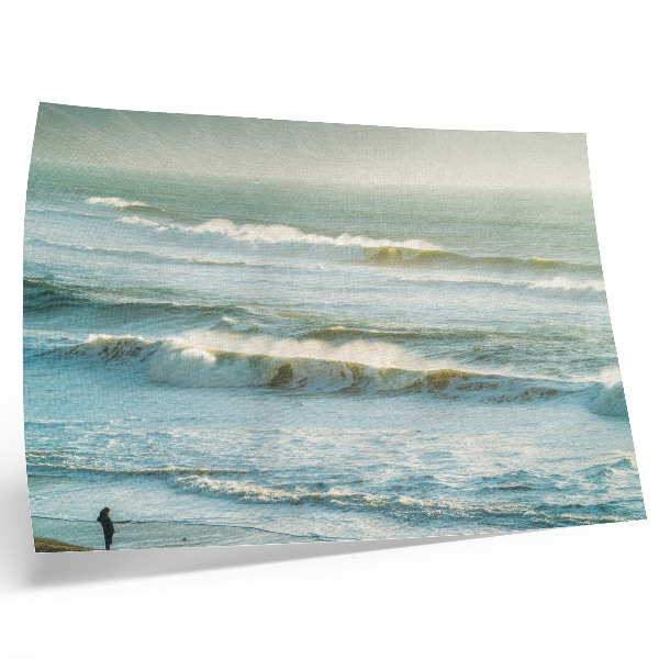 Poster kunstdruck Meer, Wellen, Mensch, Küste, Natur, Dynamik