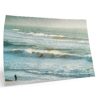Kunstdruck Poster mit Motiv von Meer, Wellen, Mensch, Küste, Natur und Dynamik