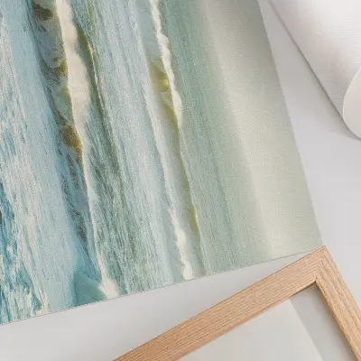 Kunstdruck Poster mit Motiv von Meer, Wellen, Mensch, Küste, Natur und Dynamik