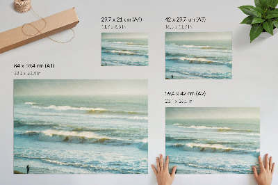 Poster kunstdruck Meer, Wellen, Mensch, Küste, Natur, Dynamik