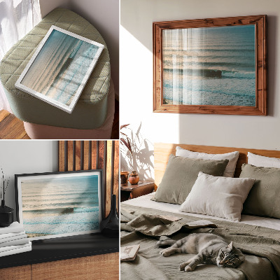 Poster kunstdruck Ozeanwellen, ruhiger Horizont, Surfer