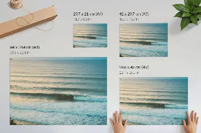 Kunstdruck Ozeanwellen ruhiger Horizont mit Surfer