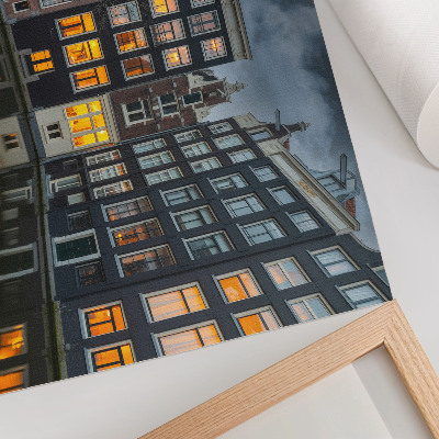 Kunstdruck poster Mietshäuser am Kanal, gemütliche Atmosphäre der Besinnung