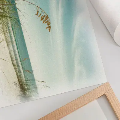 Kunstdruck Strandgras mit Motiv von Ozean und Himmel für eine friedliche Atmosphäre
