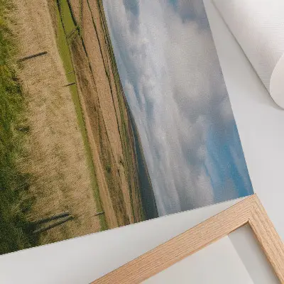 Kunstdruck malerische Landschaft mit Hütte in der Natur