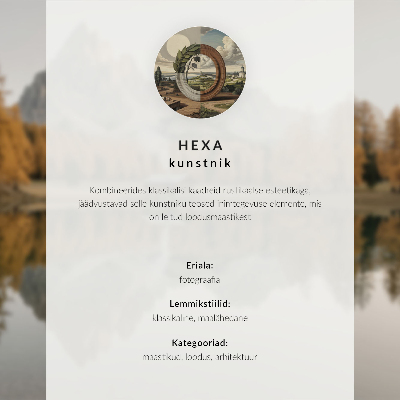 Kunstdruck poster Ein weißes Häuschen inmitten von Bergen und Grün