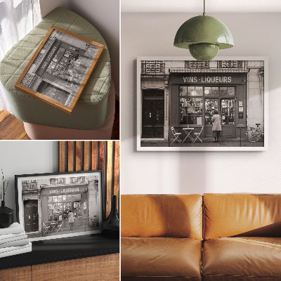 Poster kunstdruck Stilvolle Fassade, Altstadtflair, Schwarzweiß