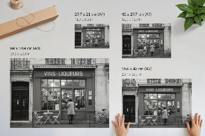 Poster kunstdruck Stilvolle Fassade, Altstadtflair, Schwarzweiß