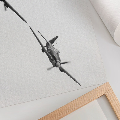 Poster Historische Flugzeuge in Schwarz-Weiß-Aufnahmen in der Flugdynamik