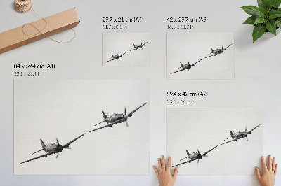 Poster Historische Flugzeuge in Schwarz-Weiß-Aufnahmen in der Flugdynamik